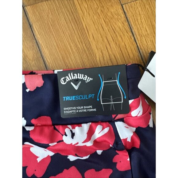 Callaway Women's Golf Skort TrueSculpt Opti-Dri Navy/Red/Wht Print Size M - Picture 3 of 6